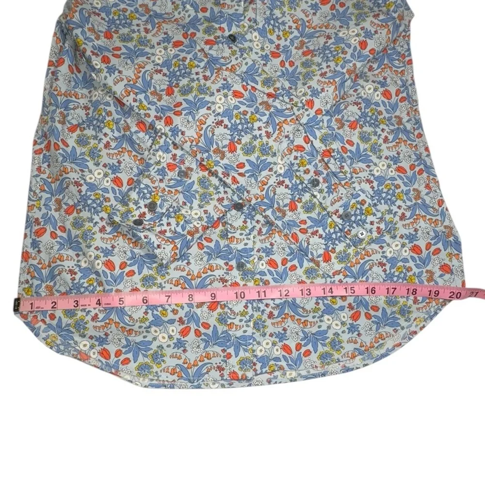 Boden Woman’s Blue Floral Button Down Shirt Size 6R - Picture 8 of 16